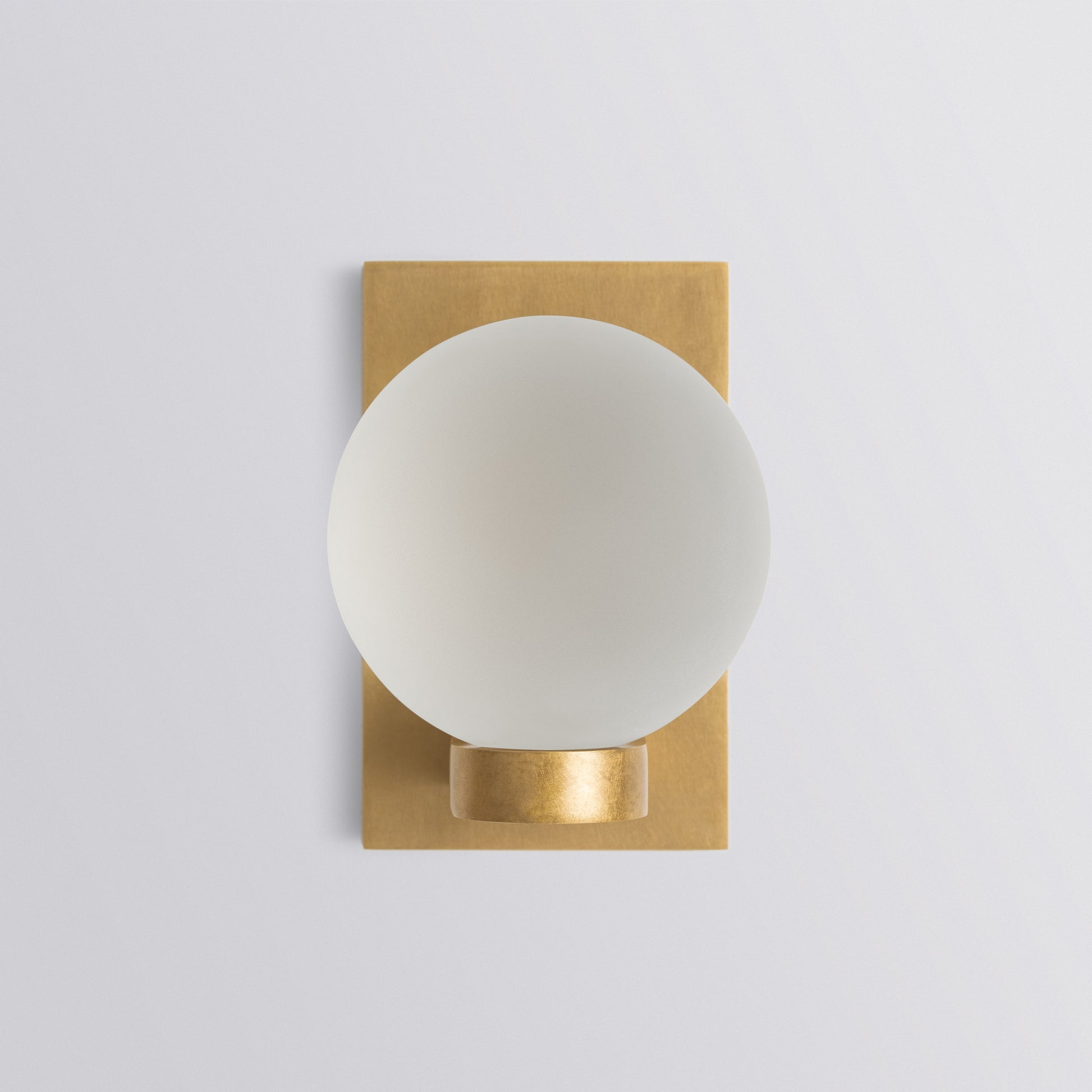 Mini Wall Light in Aged Brass Frosted Shade Sconces