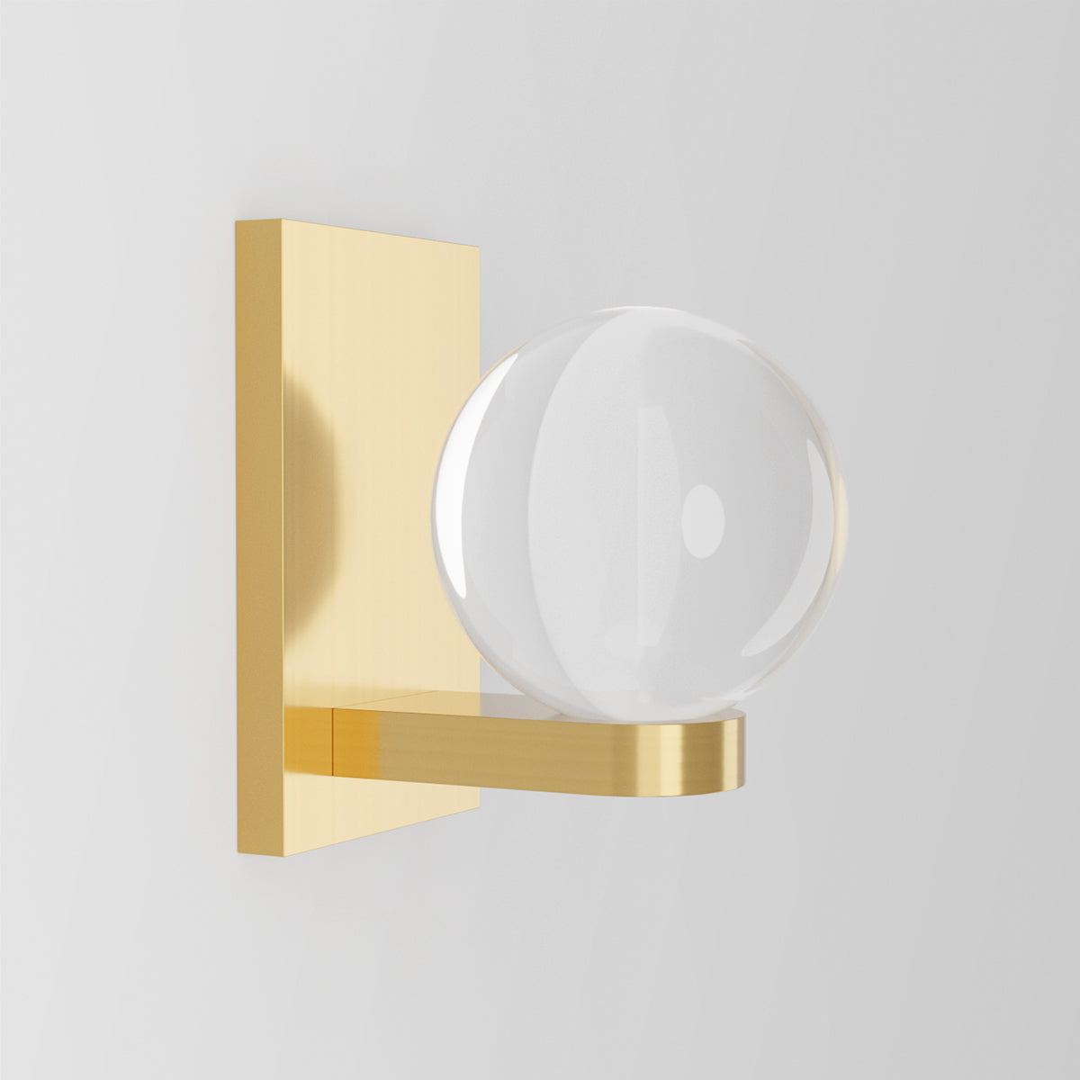 Mini Wall Light in Brass Clear Shade Sconces