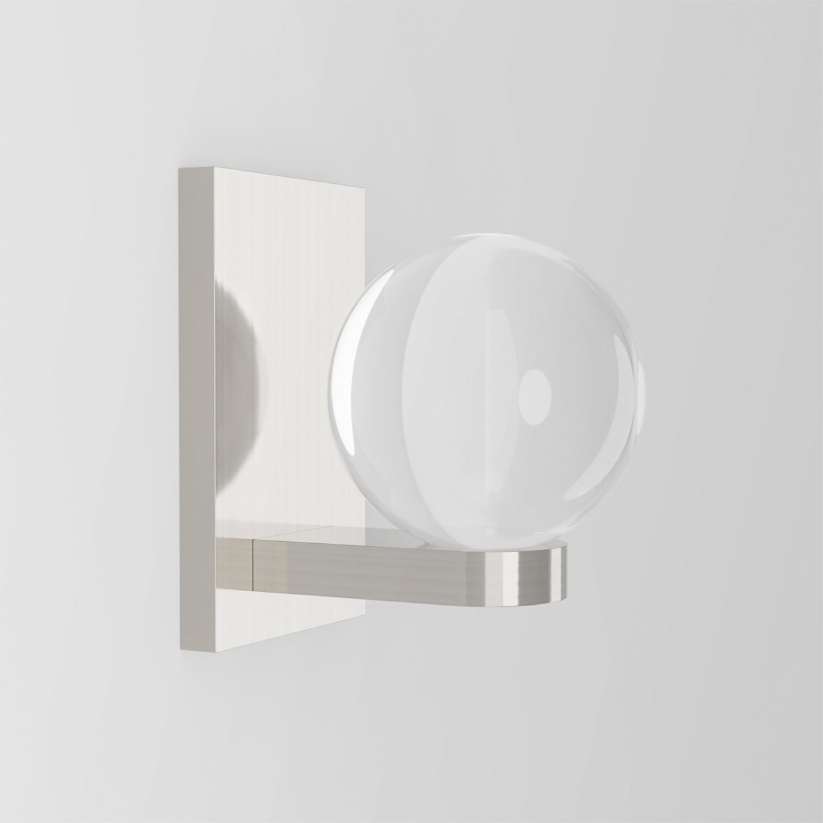 Mini Wall Light in Brushed Nickel Clear Shade Sconces