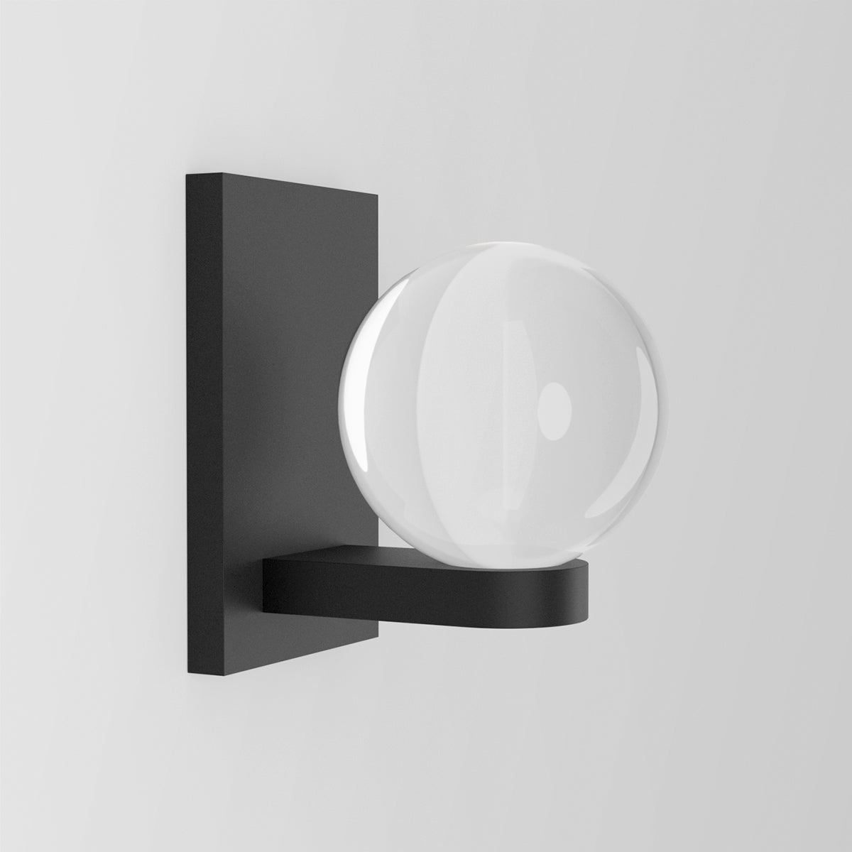 Mini Wall Light in Matte Black Clear Shade Sconces