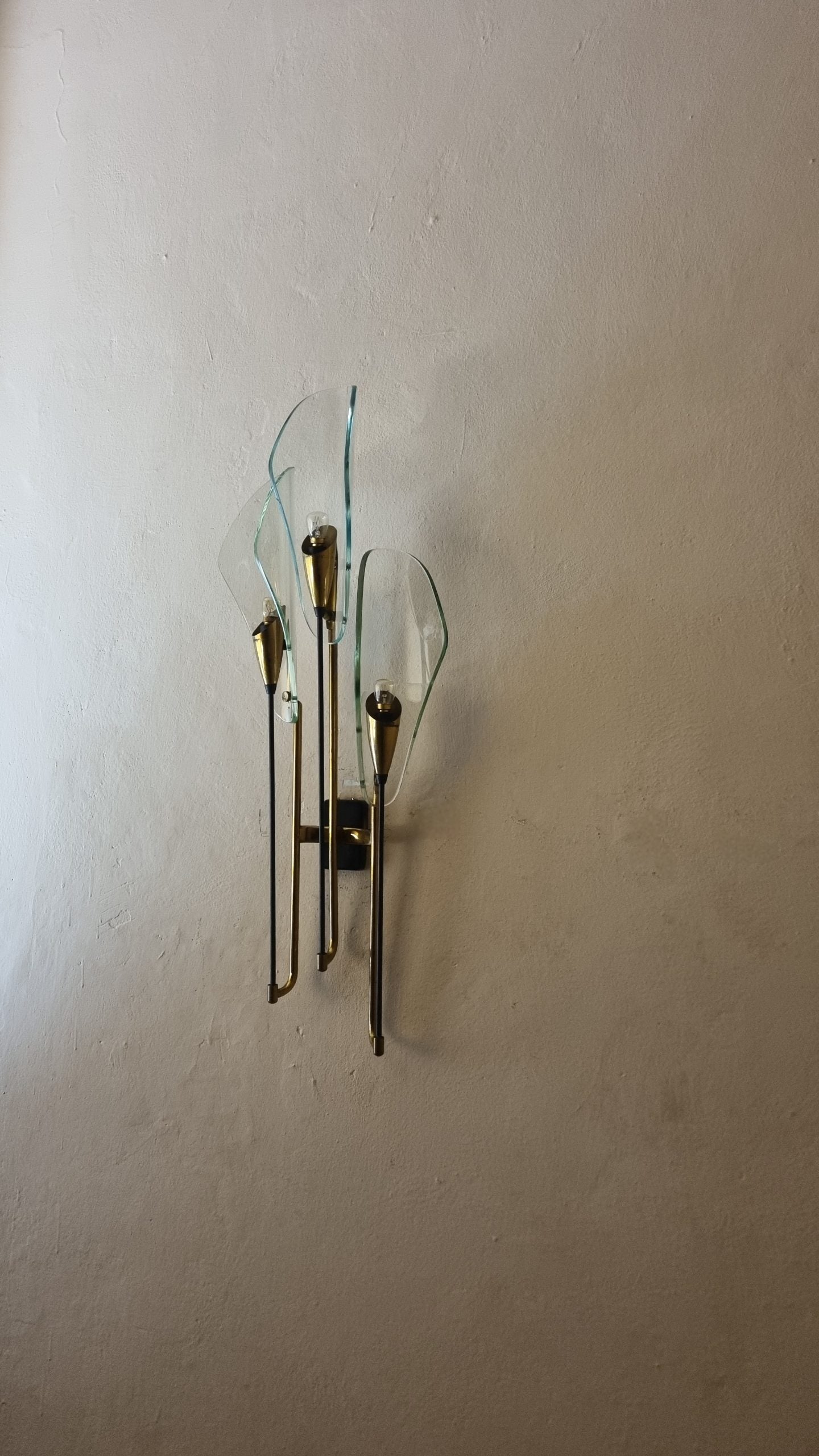 Mod. 1204 Rare Wall Sconce Designed by Luigi Molin for Molinindustria Mestre, 1950s Sconces
