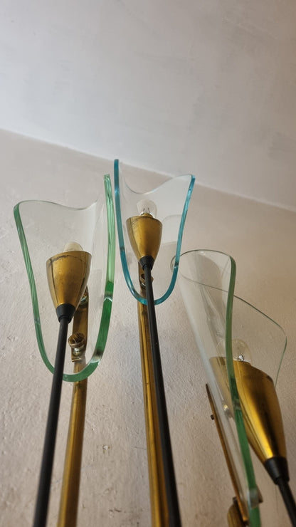 Mod. 1204 Rare Wall Sconce Designed by Luigi Molin for Molinindustria Mestre, 1950s Sconces