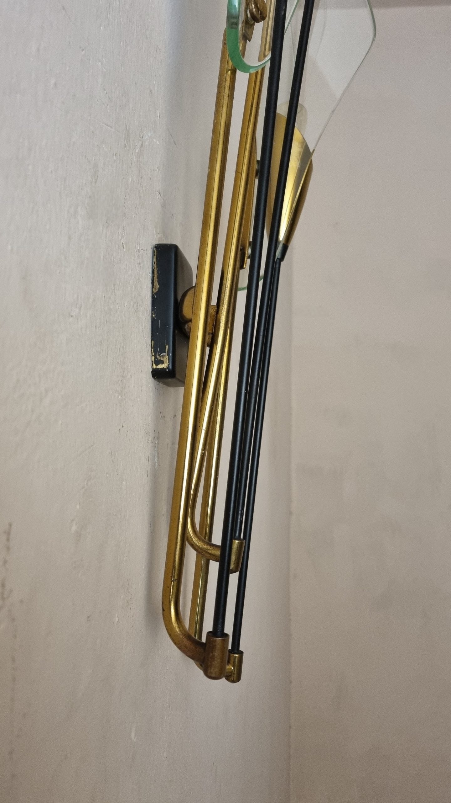 Mod. 1204 Rare Wall Sconce Designed by Luigi Molin for Molinindustria Mestre, 1950s Sconces