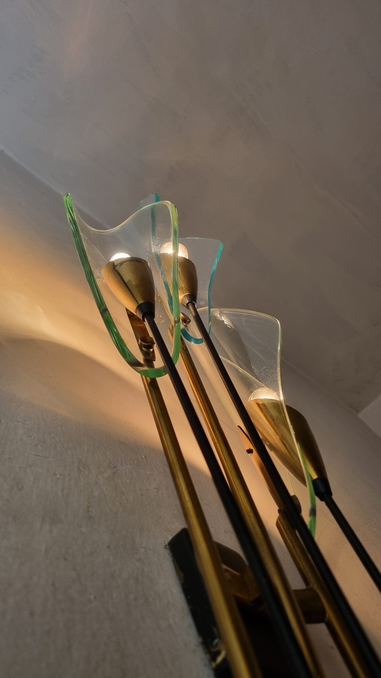 Mod. 1204 Rare Wall Sconce Designed by Luigi Molin for Molinindustria Mestre, 1950s Sconces