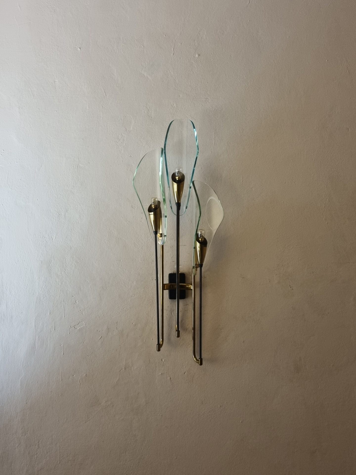 Mod. 1204 Rare Wall Sconce Designed by Luigi Molin for Molinindustria Mestre, 1950s Sconces