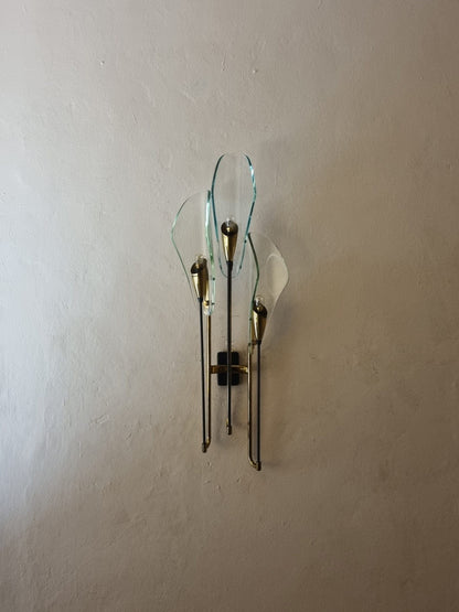 Mod. 1204 Rare Wall Sconce Designed by Luigi Molin for Molinindustria Mestre, 1950s Sconces