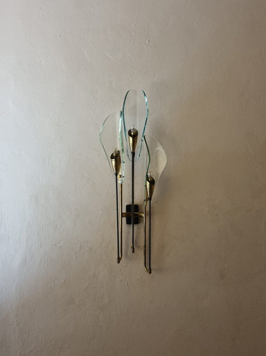Mod. 1204 Rare Wall Sconce Designed by Luigi Molin for Molinindustria Mestre, 1950s Sconces