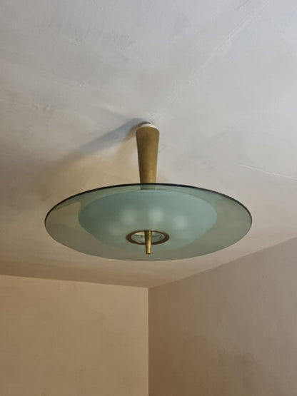 Mod. 1462A Large Ceiling Lamp by Max Ingrand for Fontana Arte, 1955 Flush Mounts