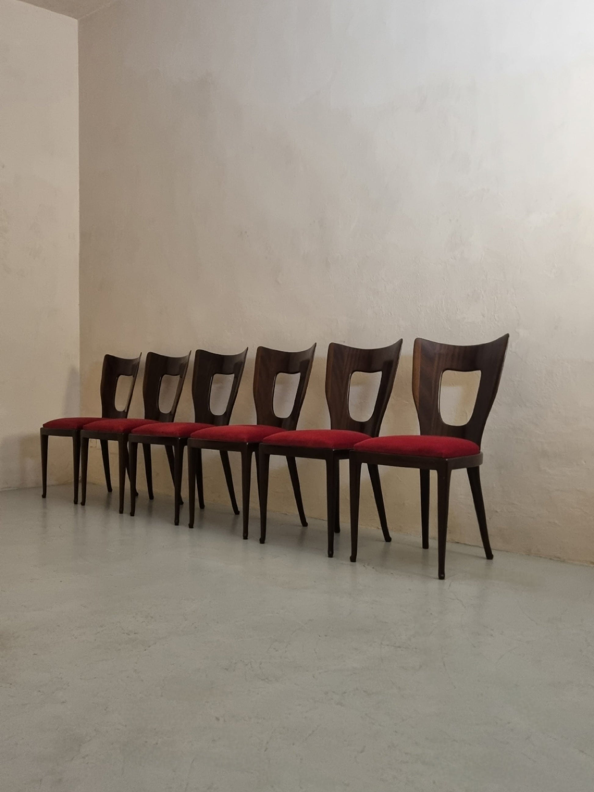 Mod. 7388 Set of 6 Chairs by Osvaldo Borsani for Arredamenti Borsani Varedo Dining Chairs