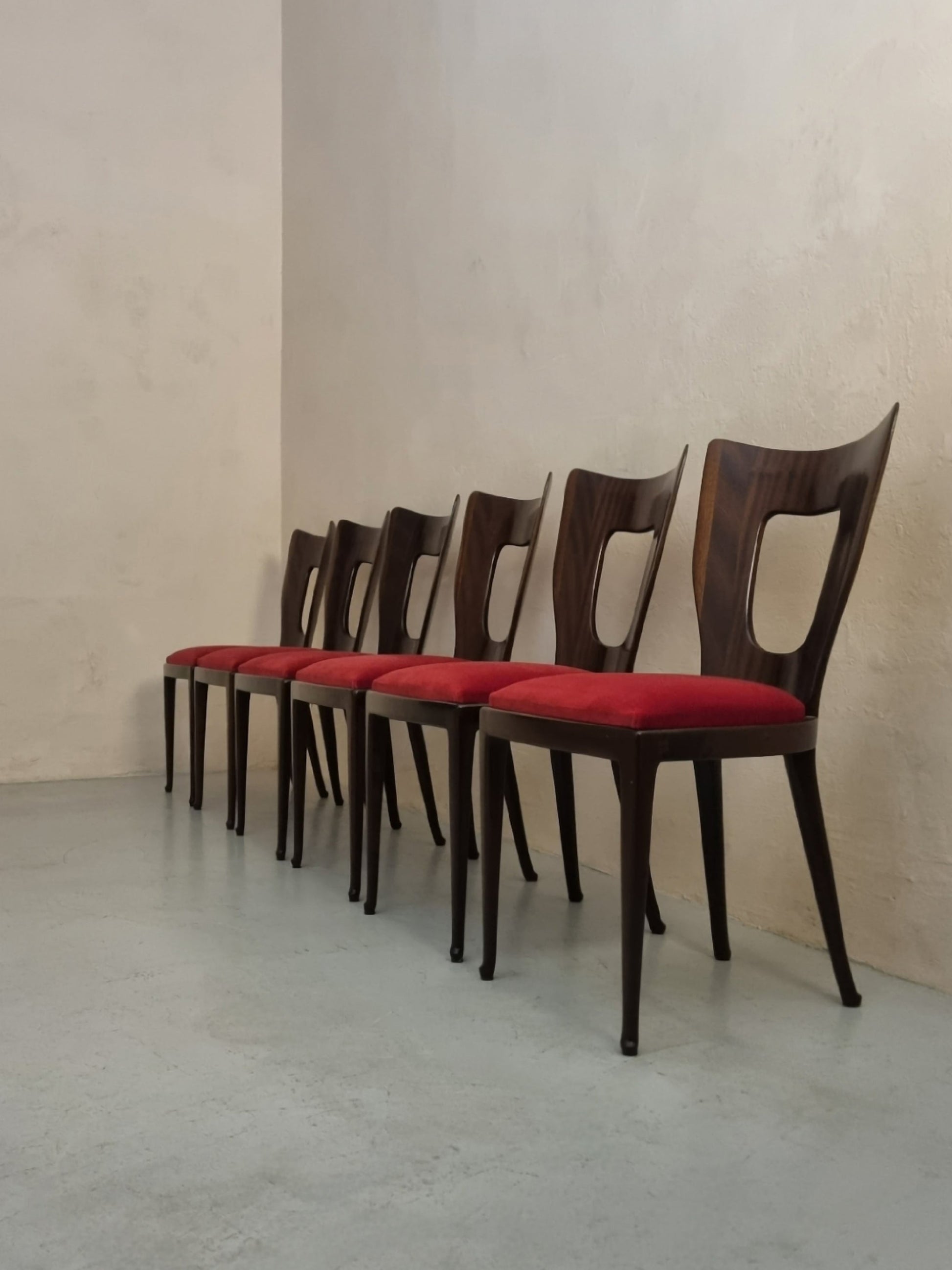 Mod. 7388 Set of 6 Chairs by Osvaldo Borsani for Arredamenti Borsani Varedo Dining Chairs