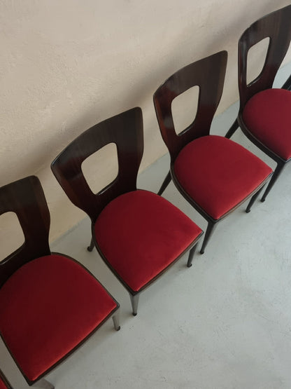 Mod. 7388 Set of 6 Chairs by Osvaldo Borsani for Arredamenti Borsani Varedo Dining Chairs