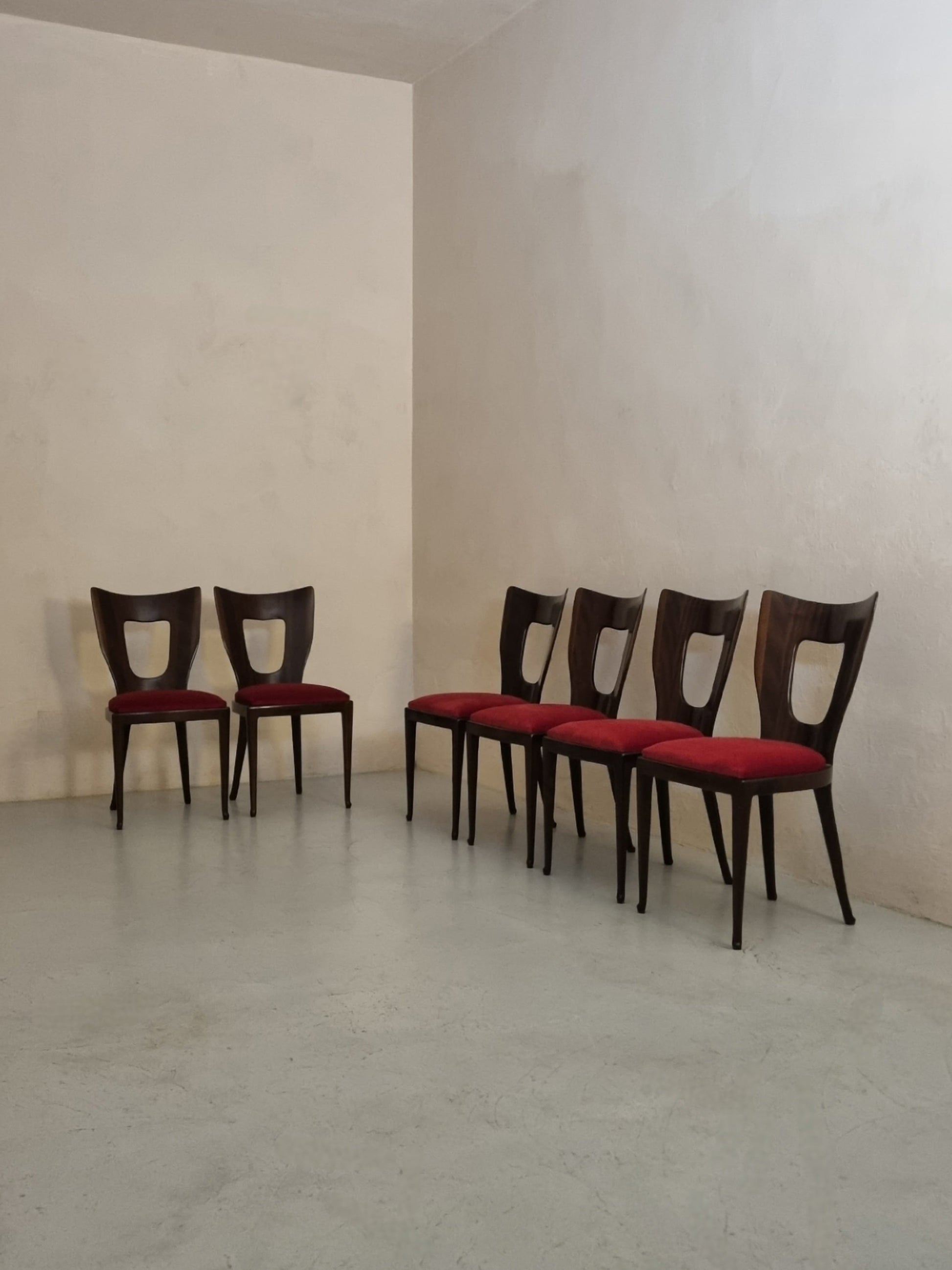 Mod. 7388 Set of 6 Chairs by Osvaldo Borsani for Arredamenti Borsani Varedo Dining Chairs