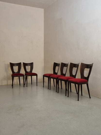 Mod. 7388 Set of 6 Chairs by Osvaldo Borsani for Arredamenti Borsani Varedo Dining Chairs