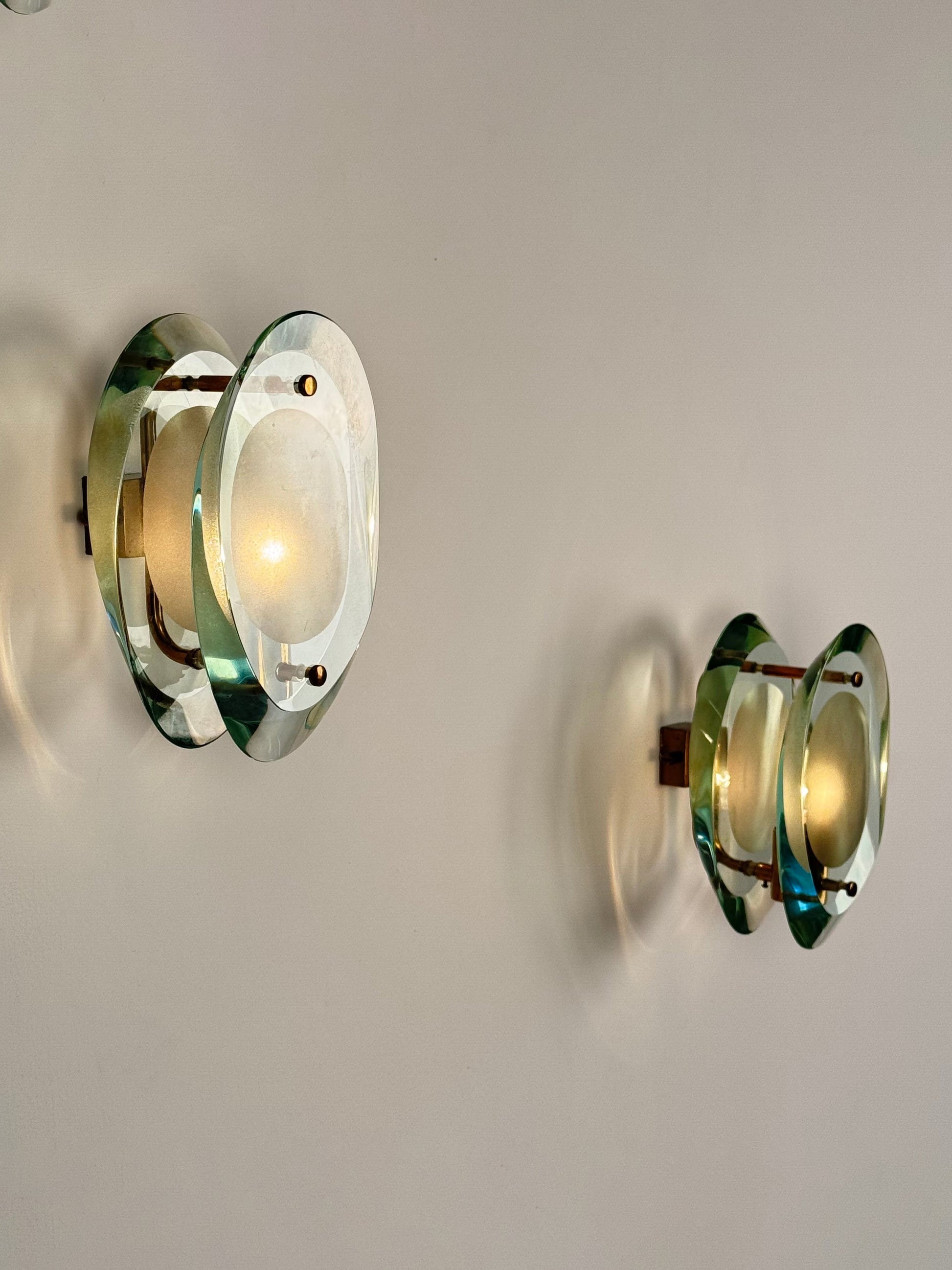 Pair of Model 2093 Wall Lights by Max Ingrand for Fontana Arte, 1960s Sconces
