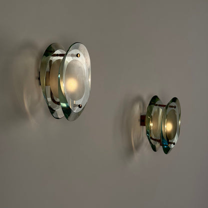 Pair of Model 2093 Wall Lights by Max Ingrand for Fontana Arte, 1960s Sconces