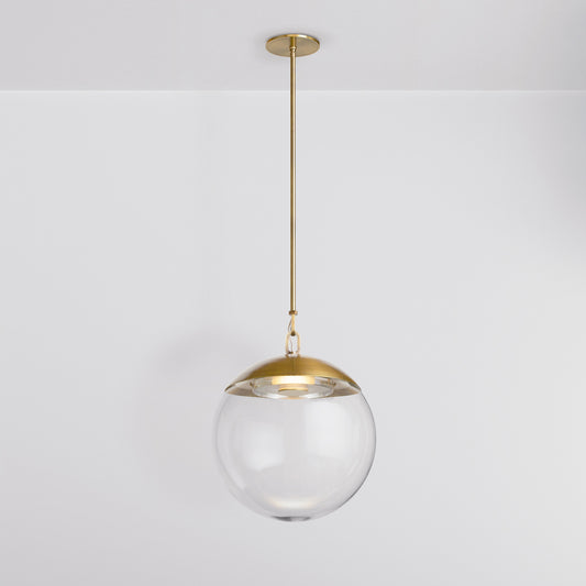 Mono 16 Pendant Light in Aged Brass Clear Glass Pendant Lights