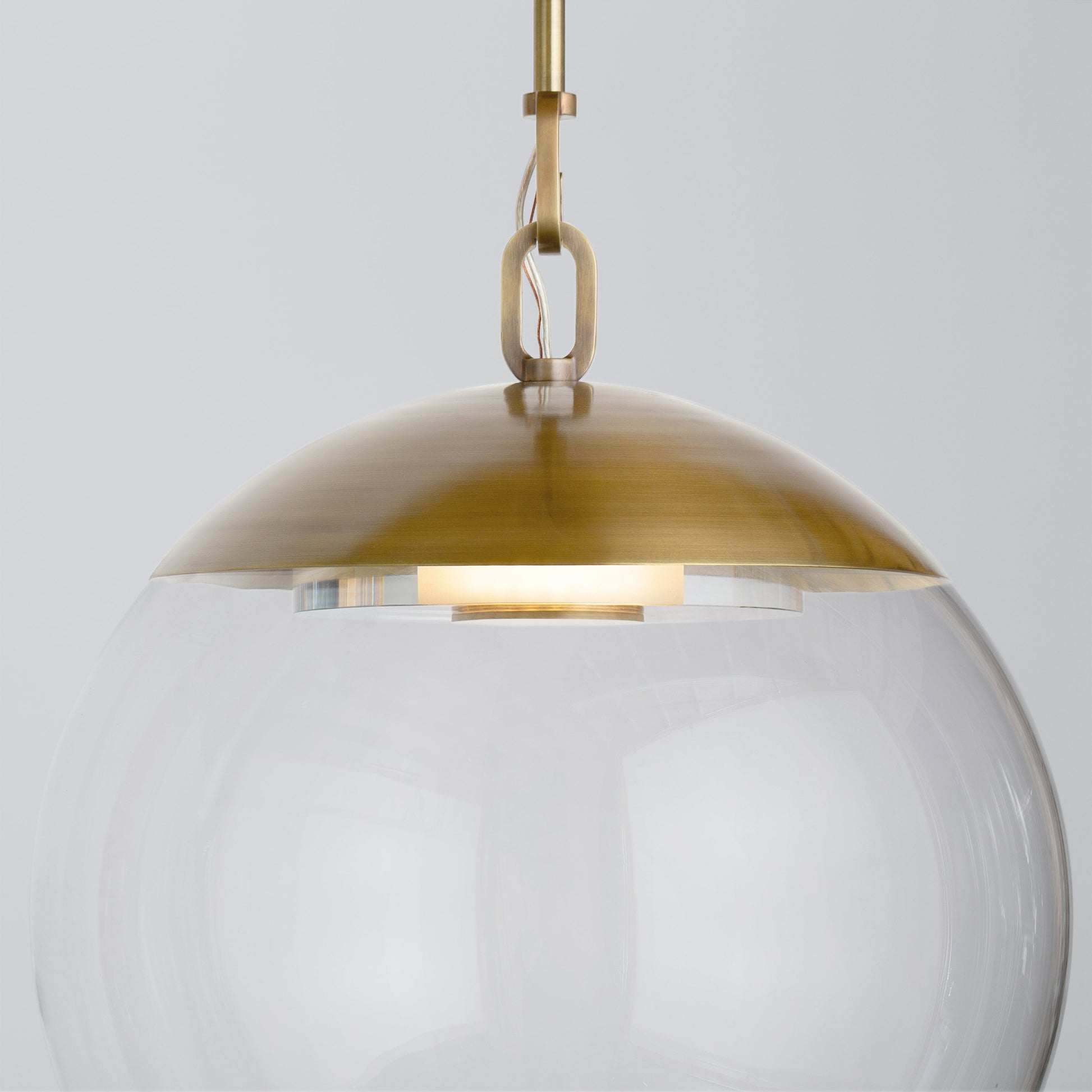 Mono 16 Pendant Light in Aged Brass Clear Glass Pendant Lights