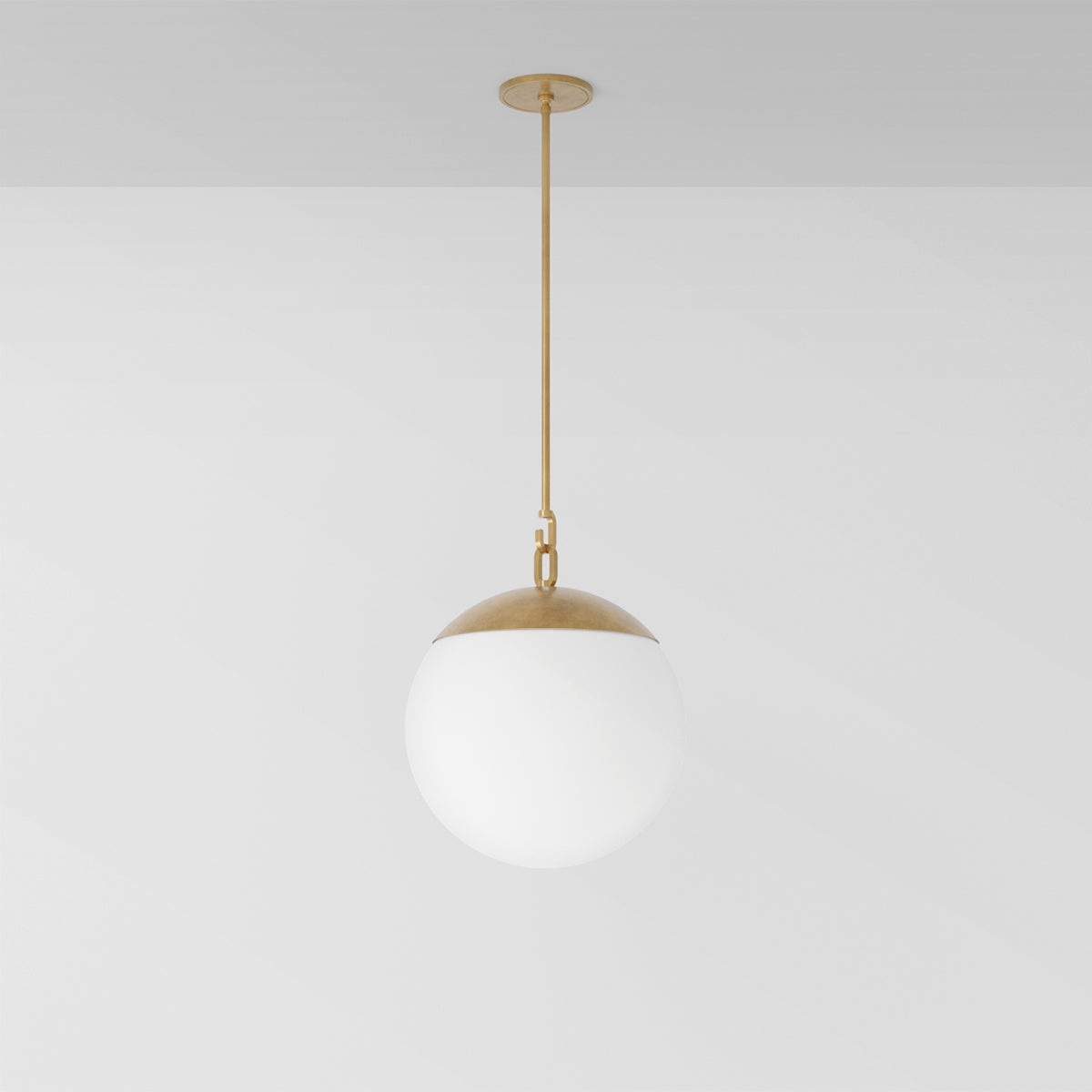 Mono 16 Pendant Light in Aged Brass Opal Glass Pendant Lights