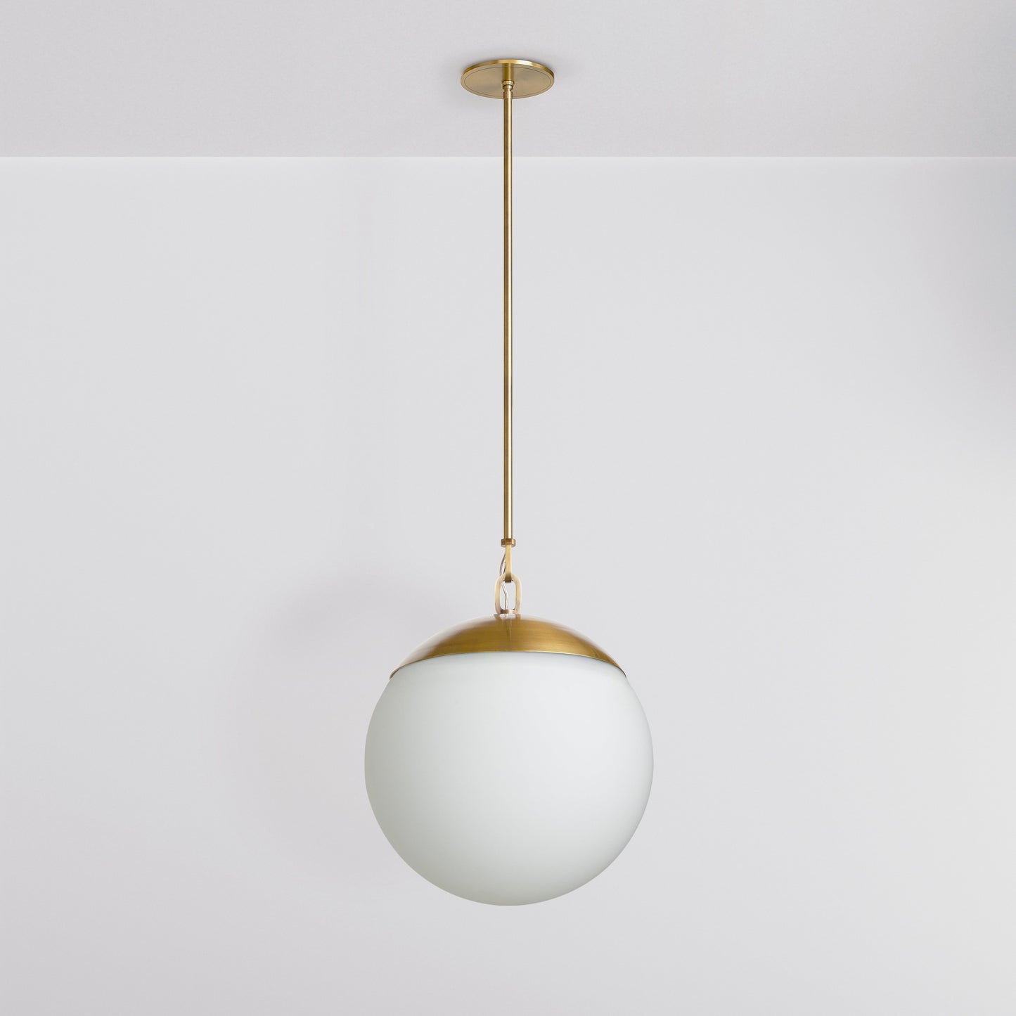 Mono 16 Pendant Light in Aged Brass Opal Glass Pendant Lights