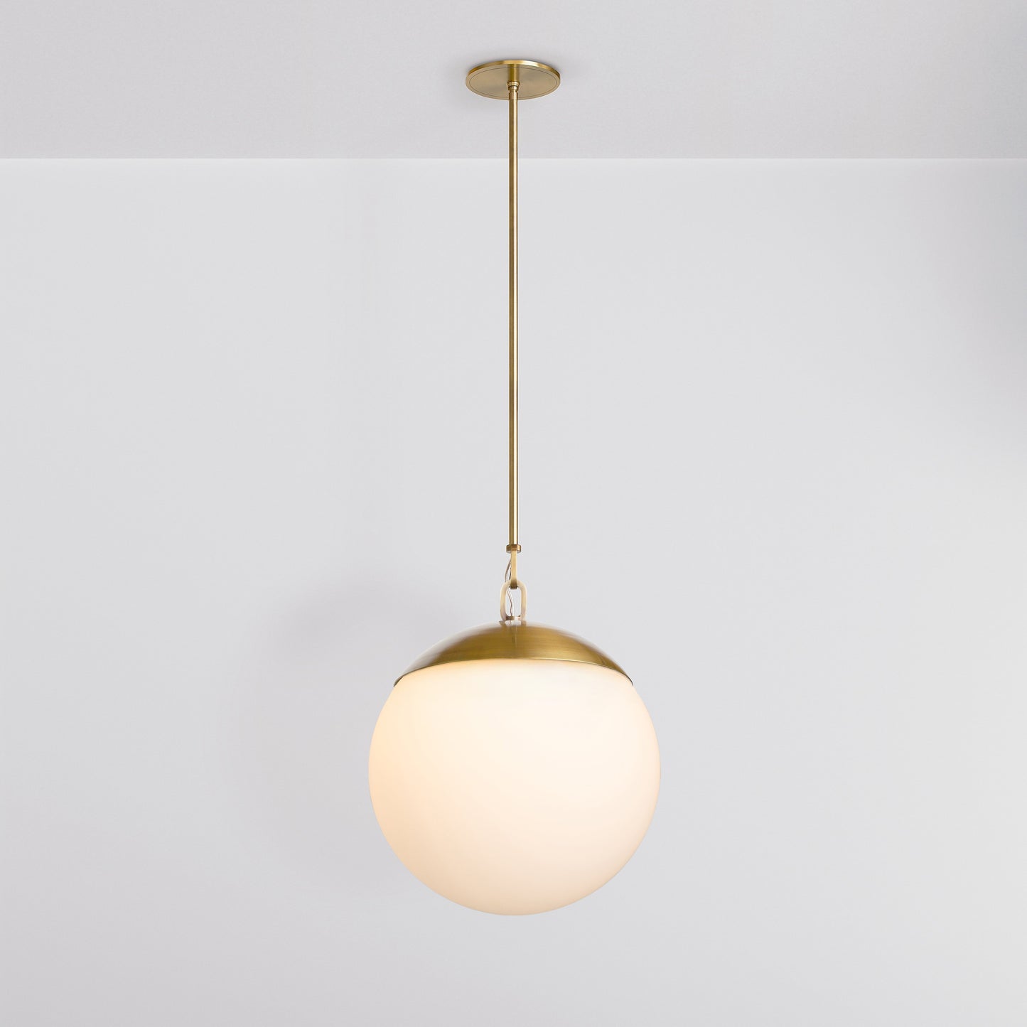 Mono 16 Pendant Light in Aged Brass Opal Glass Pendant Lights