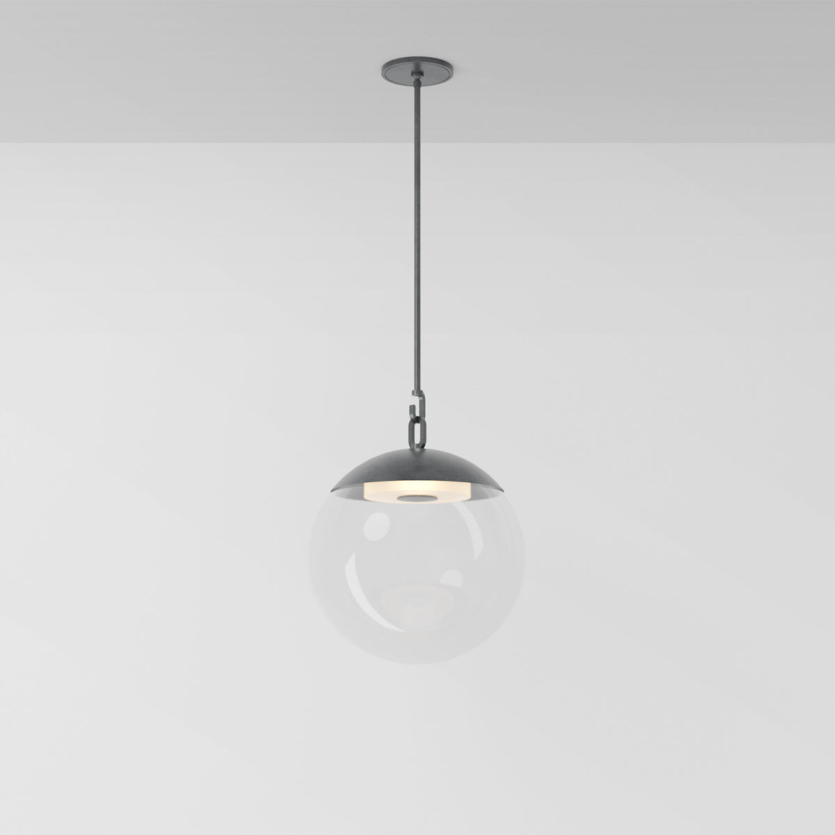 Mono 16 Pendant Light in Aged Pewter Clear Glass Pendant Lights