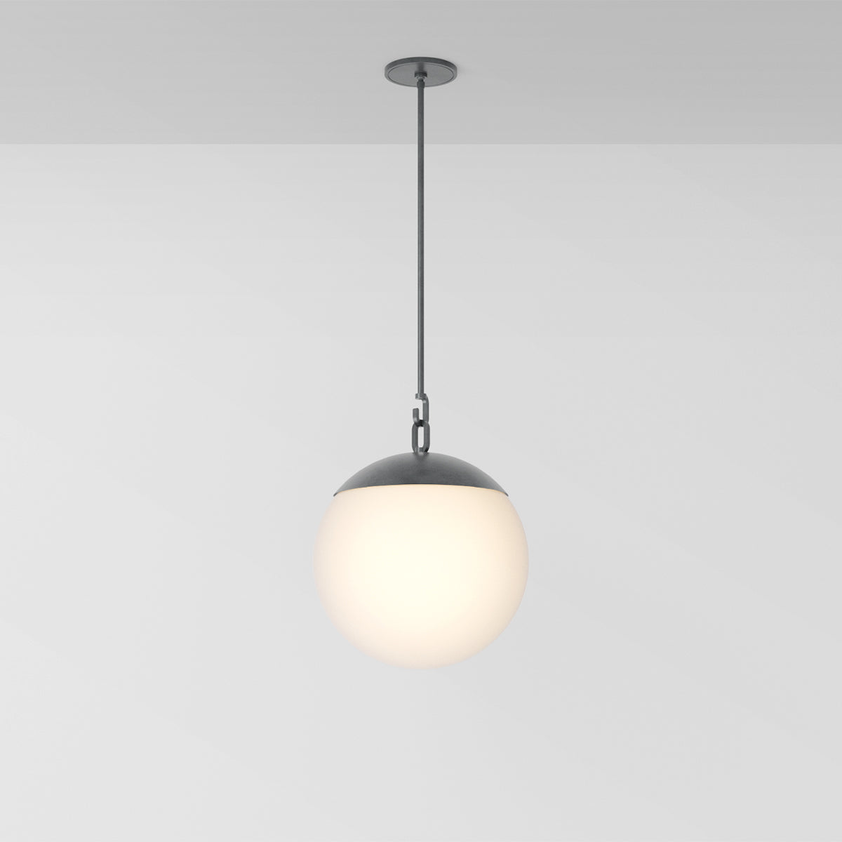 Mono 16 Pendant Light in Aged Pewter Opal Glass Pendant Lights