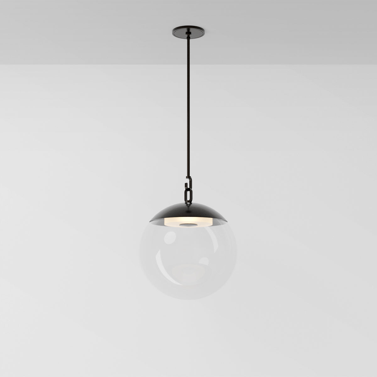 Mono 16 Pendant Light in Black Brass Clear Glass Pendant Lights