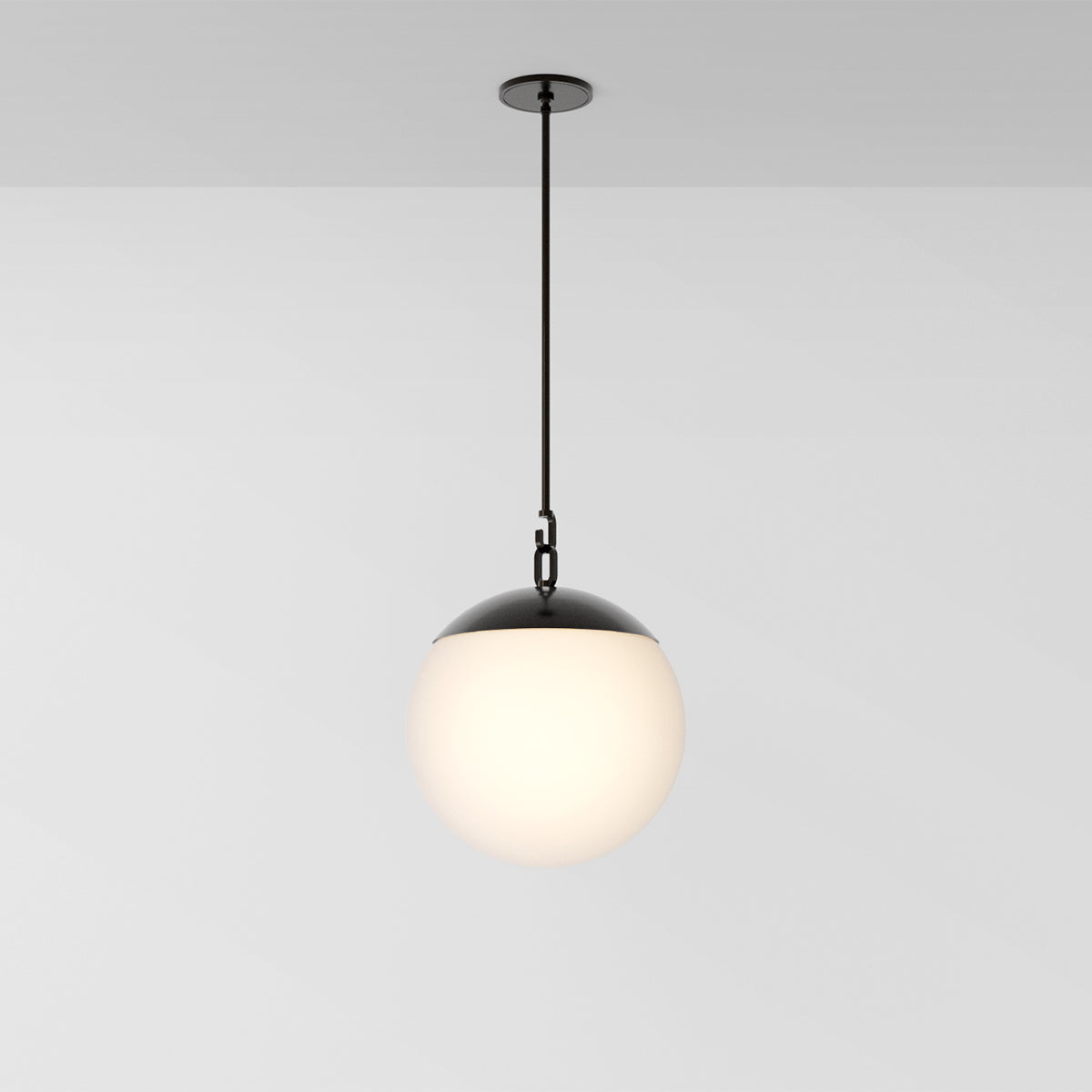 Mono 16 Pendant Light in Black Brass Opal Glass Pendant Lights