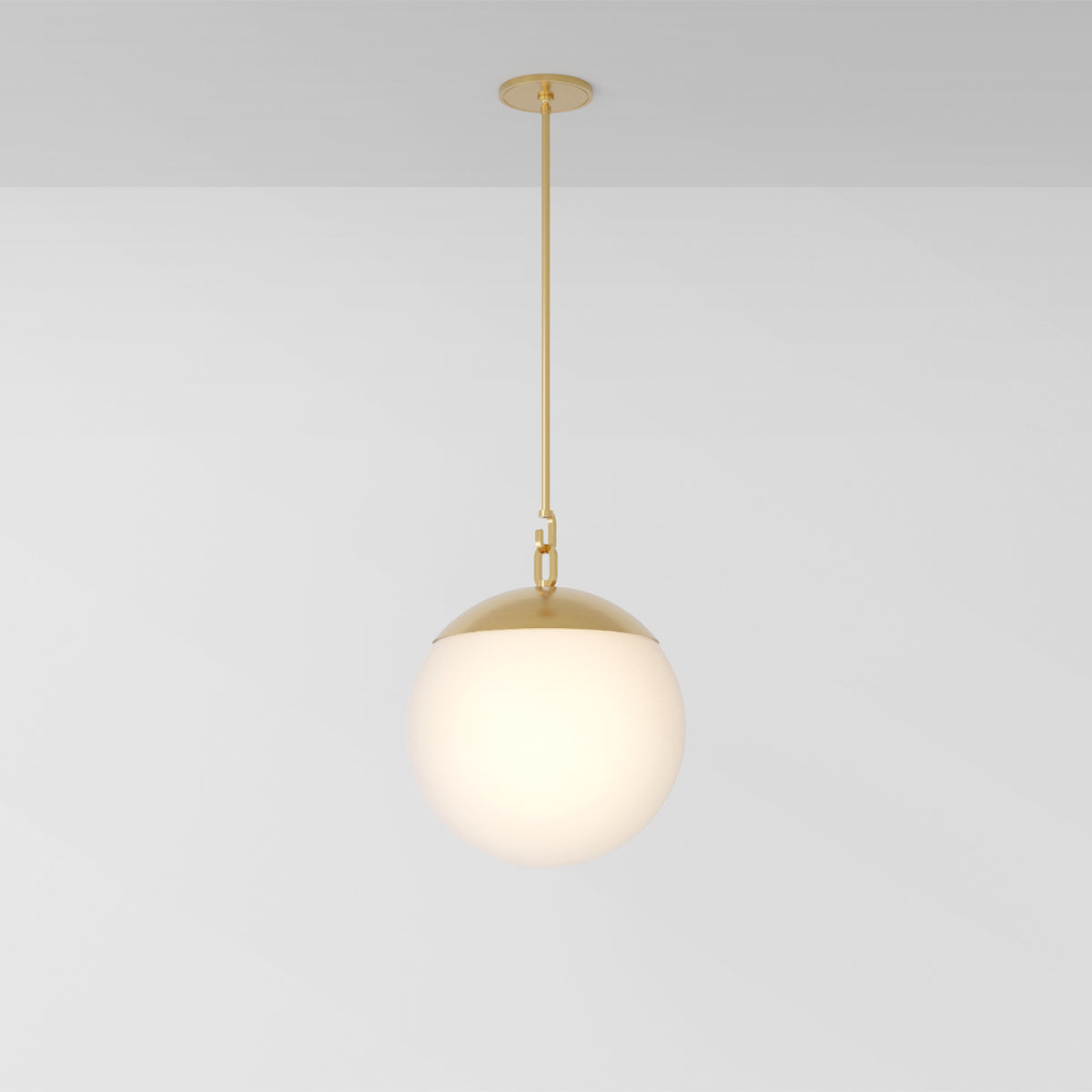 Mono 16 Pendant Light in Brass Opal Glass Pendant Lights