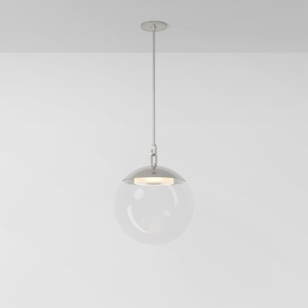 Mono 16 Pendant Light in Brushed Nickel Clear Glass Pendant Lights