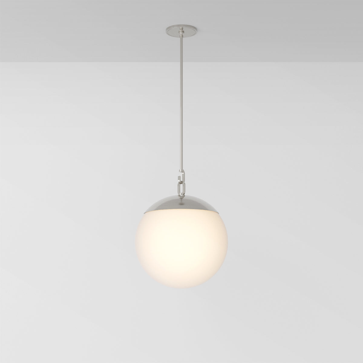 Mono 16 Pendant Light in Brushed Nickel Opal Glass Pendant Lights