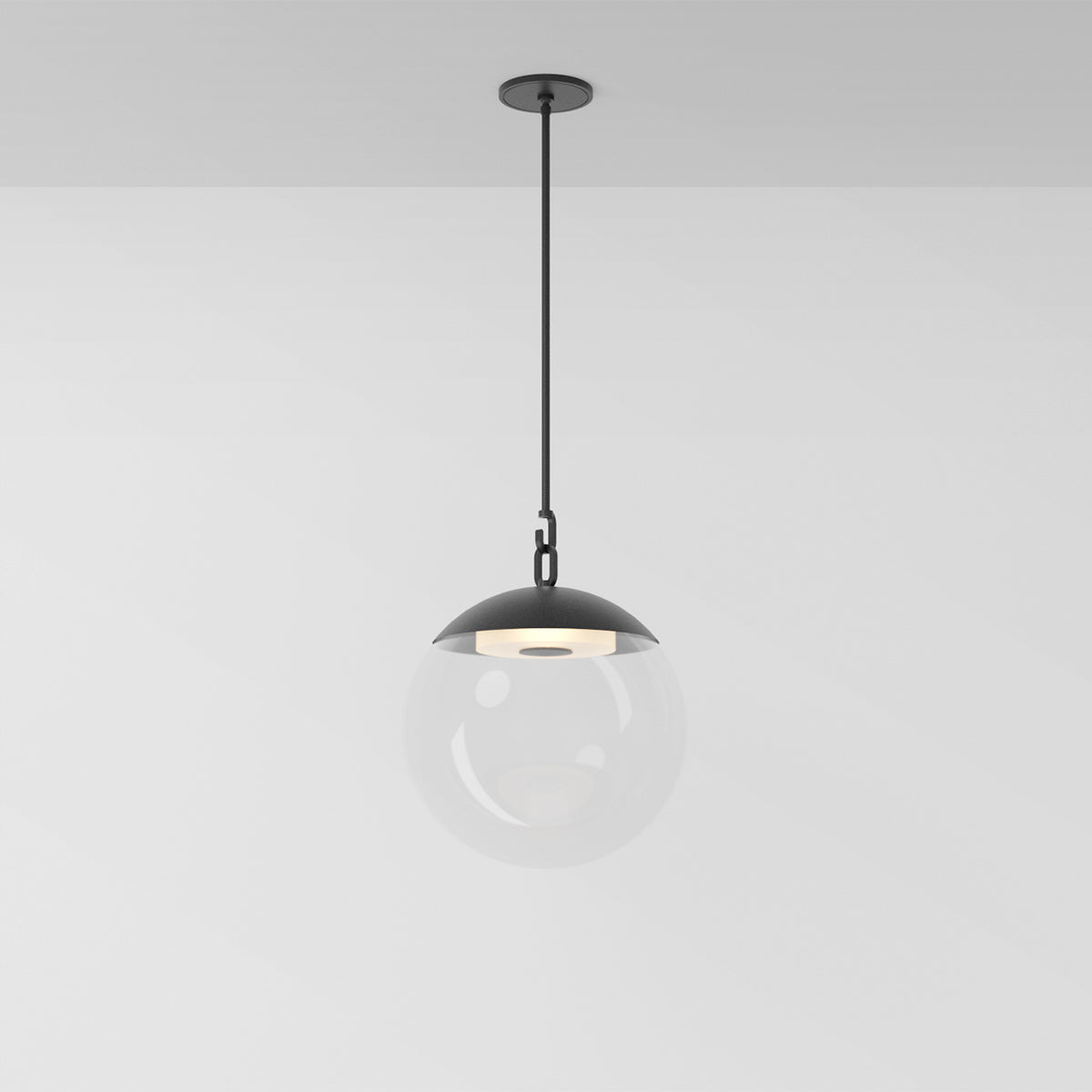 Mono 16 Pendant Light in Matte Black Clear Glass Pendant Lights