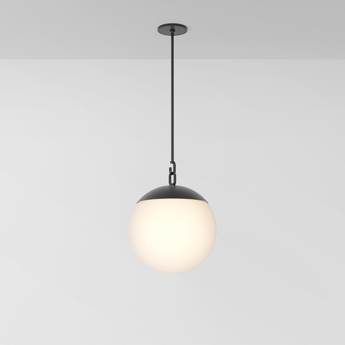 Mono 16 Pendant Light in Matte Black Opal Glass Pendant Lights