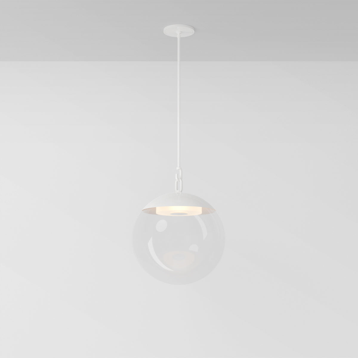 Mono 16 Pendant Light in Matte White Clear Glass Pendant Lights