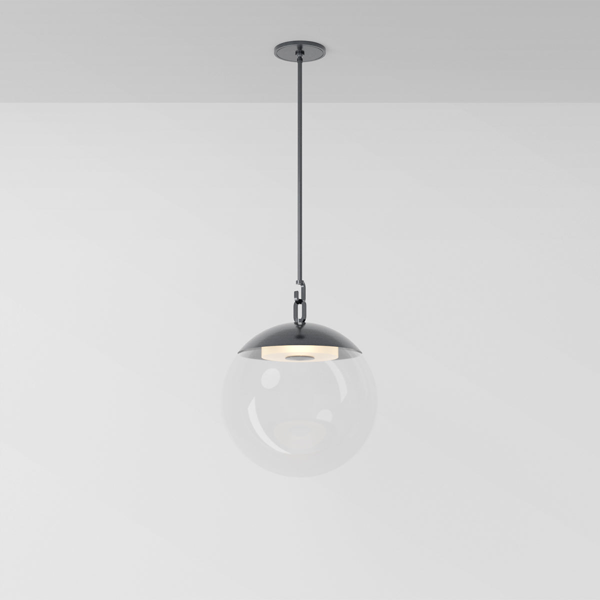 Mono 16 Pendant Light in Pewter Clear Glass Pendant Lights