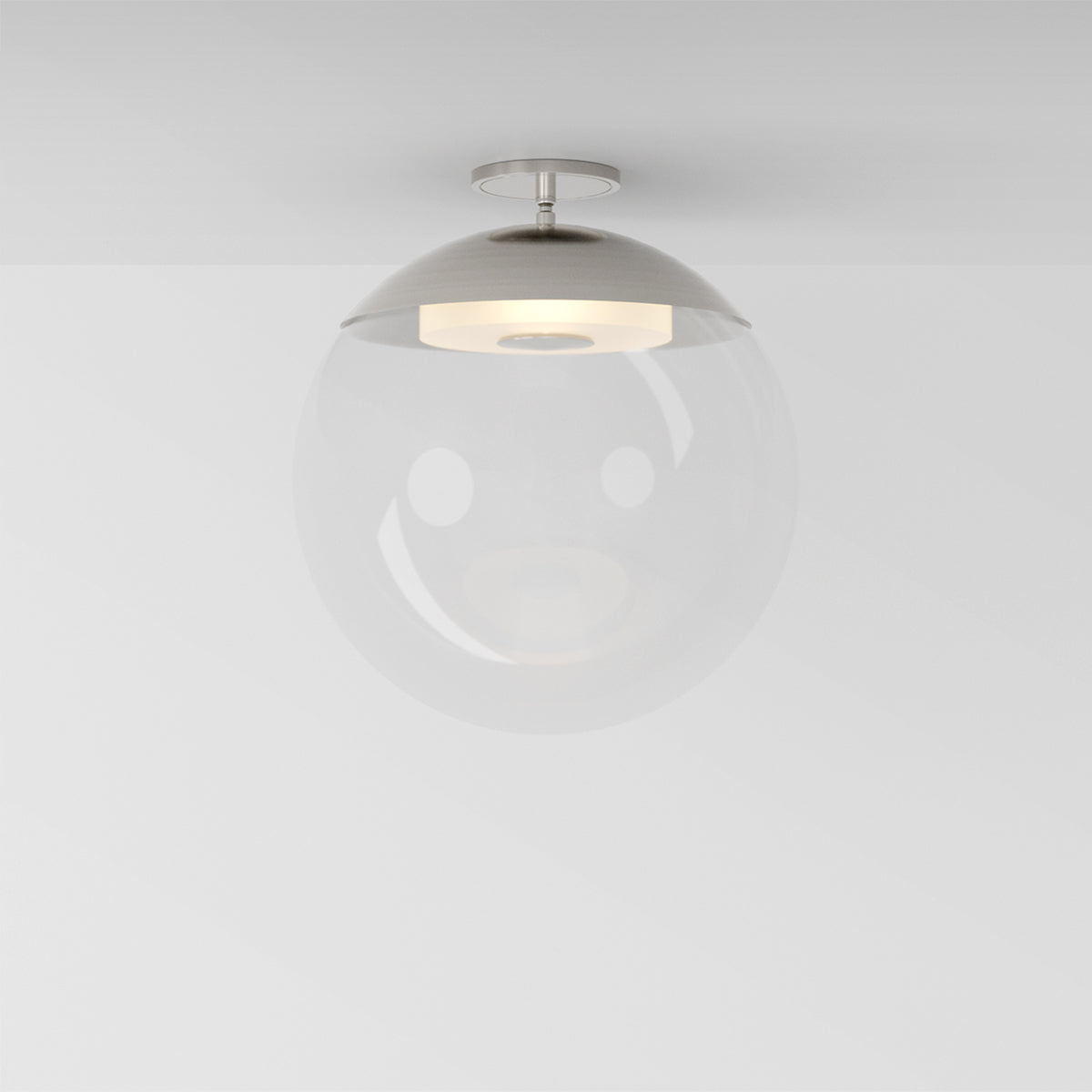 Mono Flush 16 Ceiling Light in Brushed Nickel Clear Glass Flush Mounts