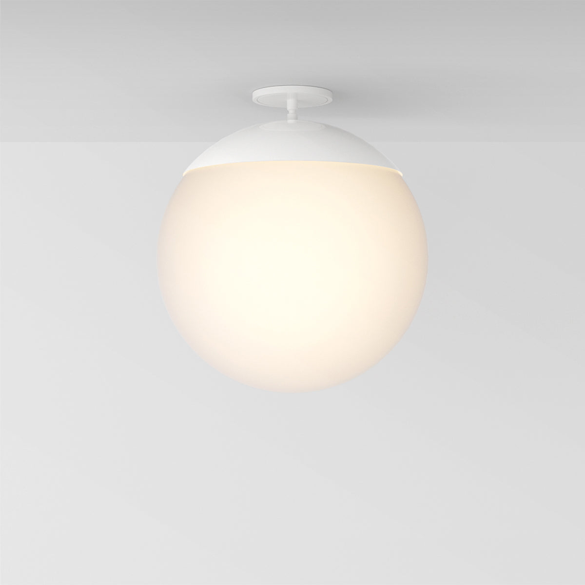 Mono Flush 16 Ceiling Light in Matte White Opal Glass Flush Mounts