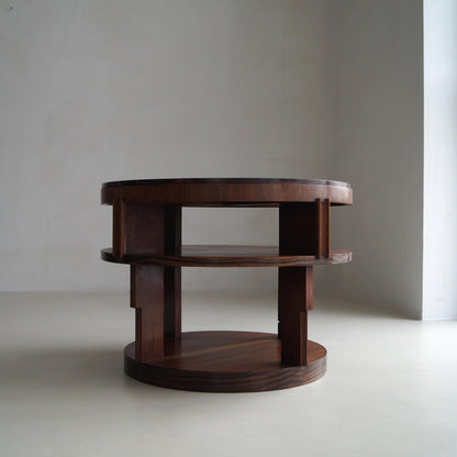 Monumental Amsterdam School Table with Macassar Top, Dutch Art Deco, 1920s End Tables