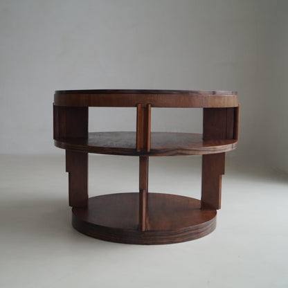 Monumental Amsterdam School Table with Macassar Top, Dutch Art Deco, 1920s End Tables