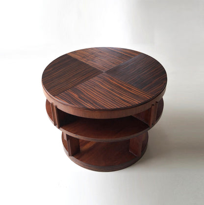 Monumental Amsterdam School Table with Macassar Top, Dutch Art Deco, 1920s End Tables