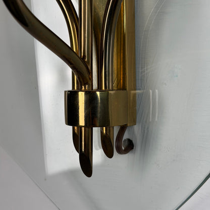 Pair of Monumental Pietro Chiesa for Fontana Arte Rare 7-Light Glass Sconces, 1950s Sconces
