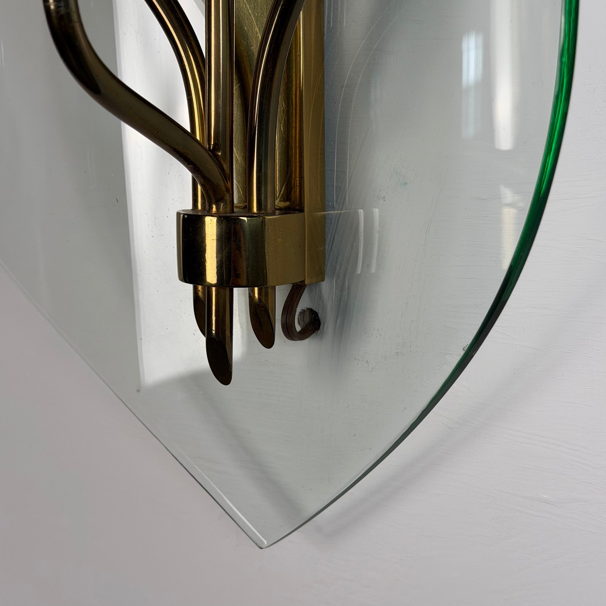 Pair of Monumental Pietro Chiesa for Fontana Arte Rare 7-Light Glass Sconces, 1950s Sconces