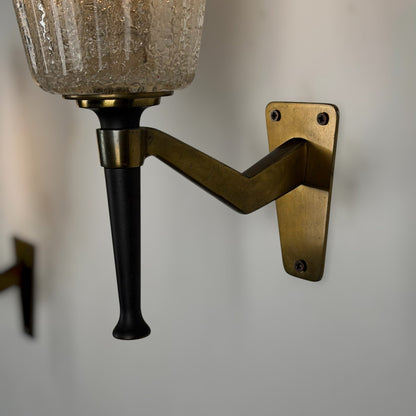 Pair of Large Murano Glass Wall Sconces by Archimede Seguso for Seguso Vetri d'Arte, 1940s Sconces