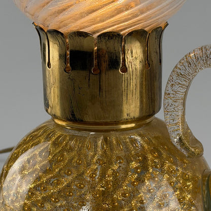Murano Gold Glass Table Lamp by Archimede Seguso for Seguso Vetri d'Arte, 1940s Table Lamps