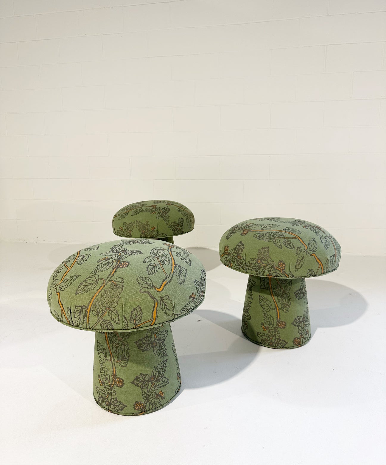 The Forsyth Mushroom Pouf in Beata Heuman Nettle Linen