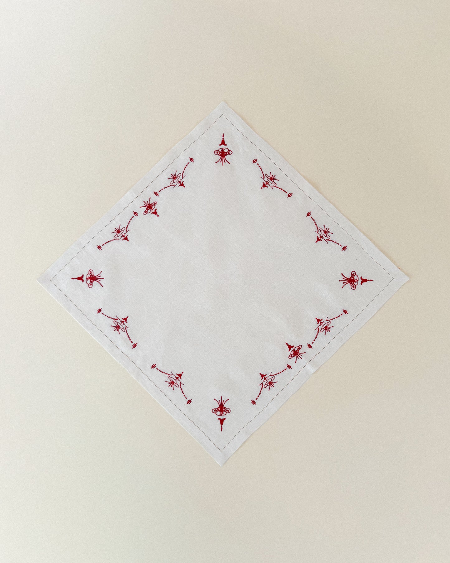 Red Stitch Linen Napkins