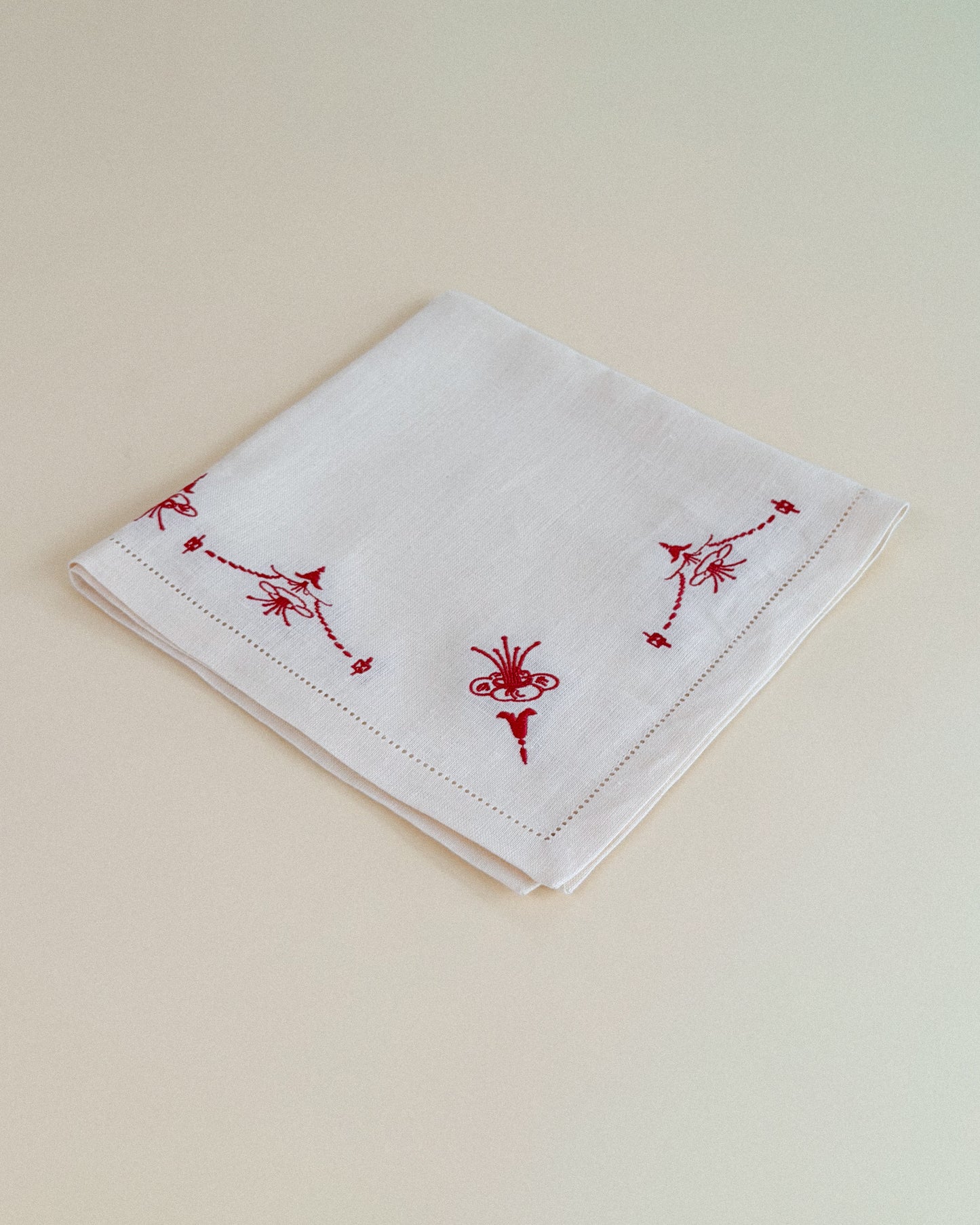 Red Stitch Linen Napkins