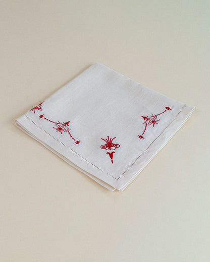Red Stitch Linen Napkins