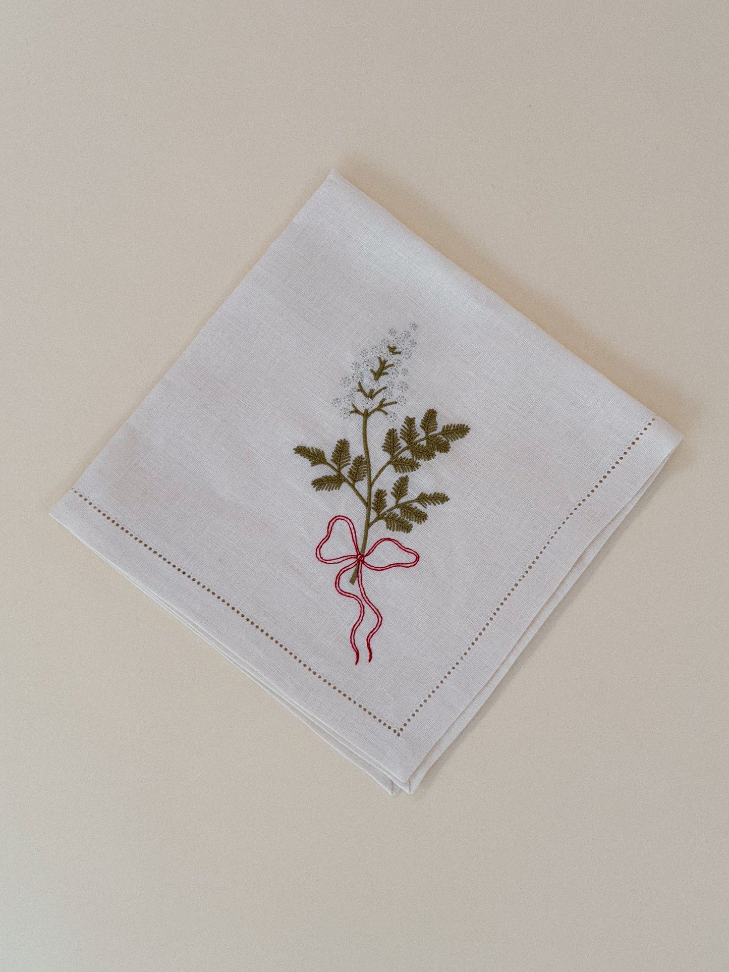 Fleur Ribbon Linen Napkin