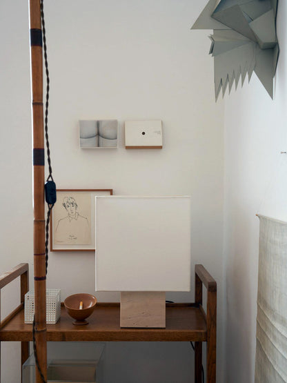 Roma Square Table Lamp in White by Nassi Table Lamps